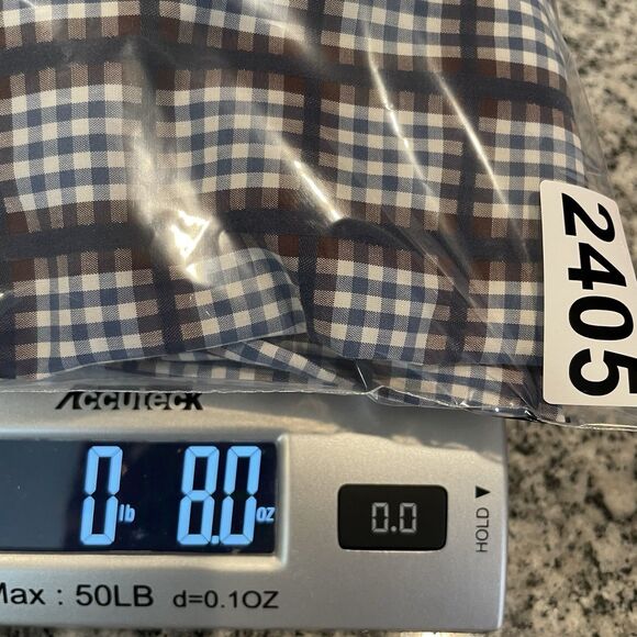 Bugatchi Mens Windowpane Plaid Long Sleeve Button Up Blue Brown- M - Picture 14 of 15